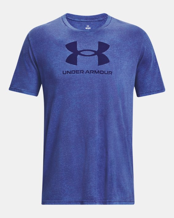 Men's UA Wash Tonal Sportstyle Short Sleeve, Blue, pdpMainDesktop image number 4